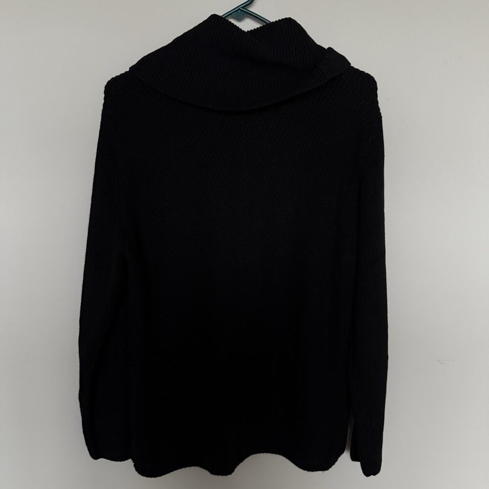 Talbots Womens Turtleneck Sweater Large Black Minimalist Preppy Old Money Chic - Picture 6 of 6